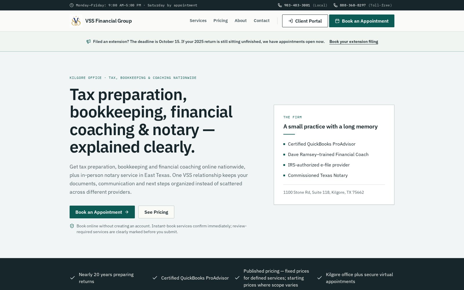 VSS Financial Group — website screenshot